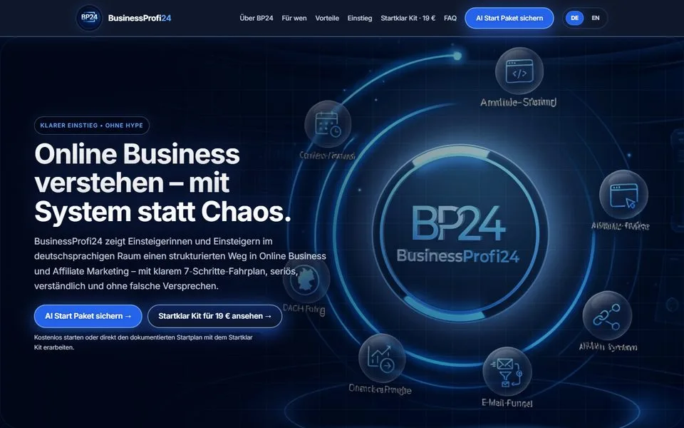 The real BusinessProfi24 homepage